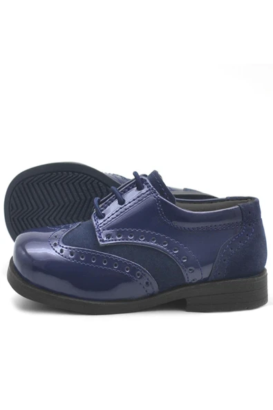 Rakerplus Titan Lacivert Rugan Klasik Erkek Bebek Ayakkabı - Resim 4
