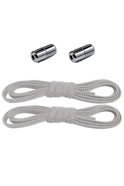 Ayarlanabilir 1 Çift Gri Vidalı Kapsül Uçlu 6 MM Lastik Pratik Bağcık ürün görseli