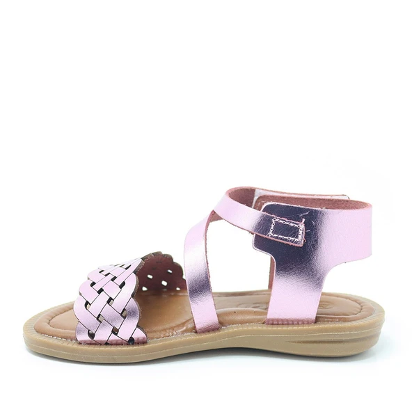 Artico Etoile Hakiki Deri Pembe Vaketa Kız Çocuk Sandalet - Resim 3