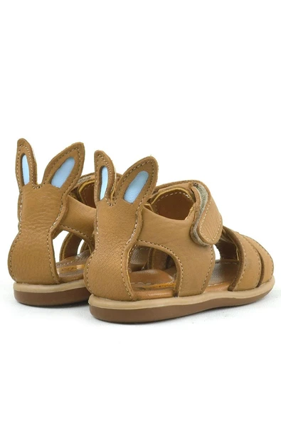 Rakerplus Bunny Hakiki Deri Taba Cırtlı Bebek Sandalet - 7
