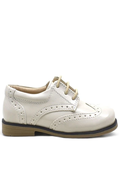 Rakerplus Bej Rugan Bağcıklı Klasik Erkek Çocuk Ayakkabı - Resim 2