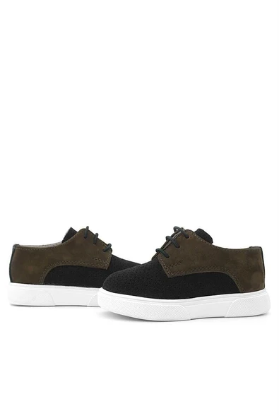 Rakerplus Hakiki Deri Siyah Kahve Lastikli Erkek Çocuk Günlük Ayakkabı - Resim 8