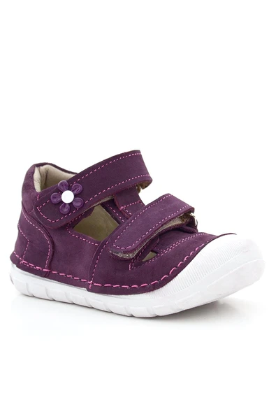 Rakerplus Ruby Hakiki Deri Mor Çiçek Detaylı İlk Adım Ayakkabısı