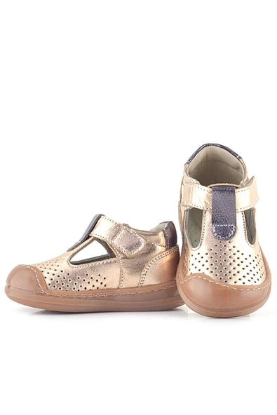 Rakerplus Shaun Hakiki Deri Bakır Cırtlı Anatomik Kız Bebek Sandalet - 8