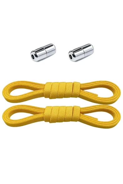 Ayarlanabilir 1 Çift Sarı Vidalı Kapsül Uçlu 6 MM Lastik Pratik Bağcık