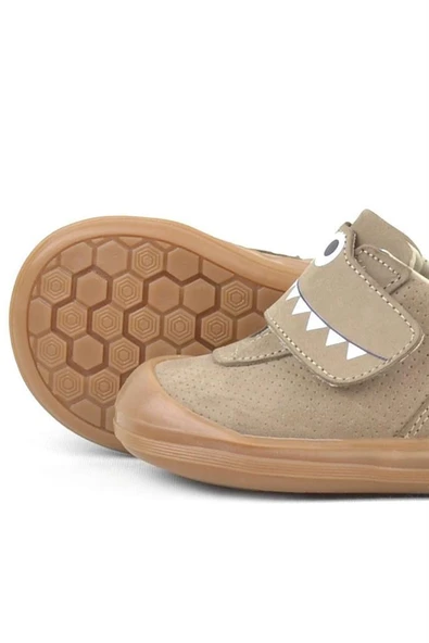 Rakerplus Dino Hakiki Deri Kum Rengi Yüksek Bilekli Bebek Ayakkabı - 8