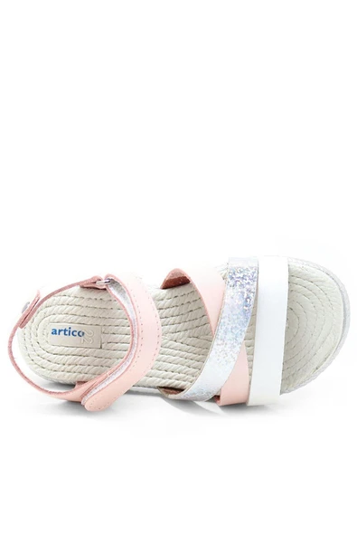 Artico Alexia Hakiki Deri Vaketa Pembe Kız Bebek Sandalet - 7
