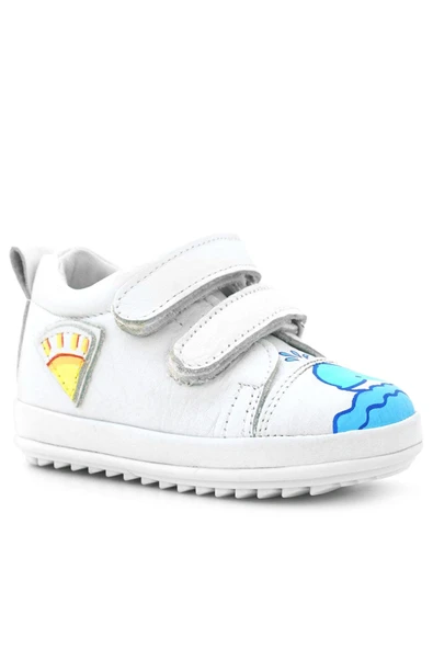 Rakerplus Tbons Özel Tasarım Scrat Hakiki Deri Beyaz İlk Adım Ayakkabısı - Resim 2