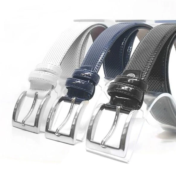 Siyah Klasik Metal Tokalı Rugan Erkek Çocuk Kemer - Resim 5