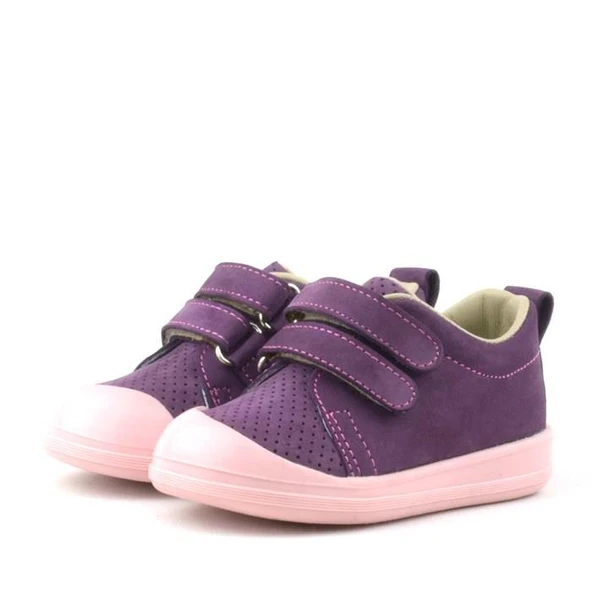 Rakerplus Sonic Hakiki Deri Mor Cırtlı Anatomik Bebek Spor Ayakkabı Sneaker - Resim 4