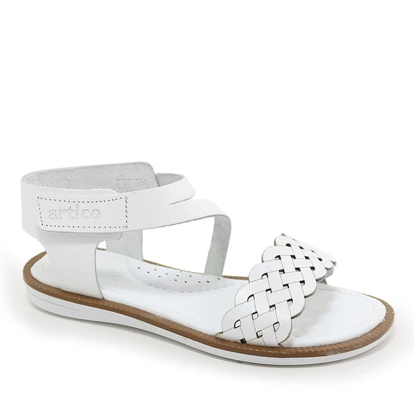 Artico Etoile Hakiki Deri Vaketa Beyaz Kız Çocuk Sandalet ürün görseli