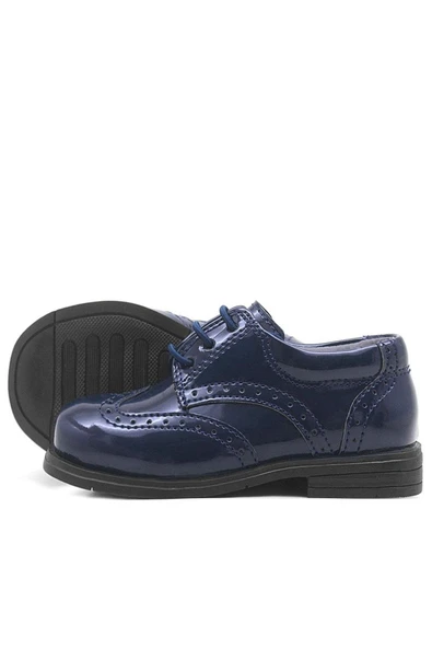 Rakerplus Titan Lacivert Rugan Bağcıklı Klasik Erkek Bebek Ayakkabı - Resim 5
