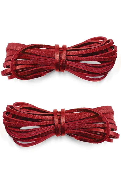 Hakiki Deri Kırmızı 5 MM 1 Çift 100 CM Ayakkabı Bağcığı ürün görseli