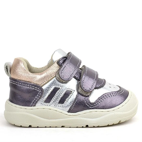 Rakerplus Schaggy Hakiki Deri Platin Gümüş Bebek Spor Ayakkabı - Resim 3