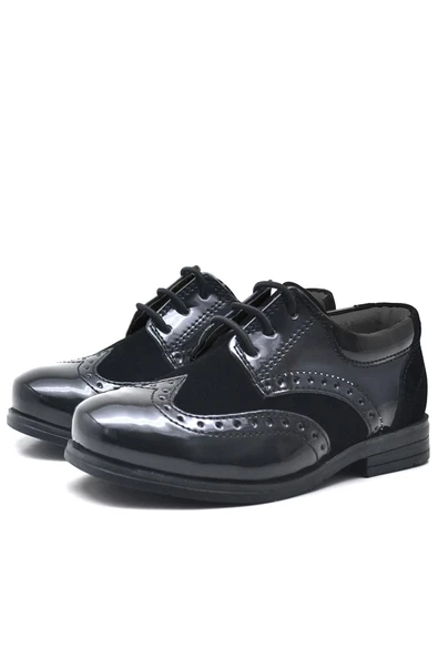 Rakerplus Titan Rugan Bağcıklı Klasik Erkek Bebek Abiye Ayakkabı - Resim 9