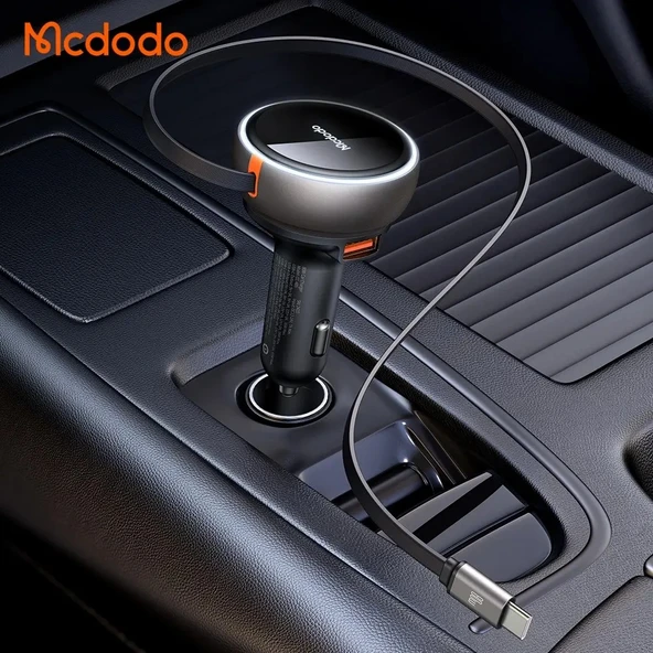Mcdodo CC-4850 80W Geri Çekilebilir Kablolu Hızlı Araç Çakmak Şarj Cihazı - Resim 4