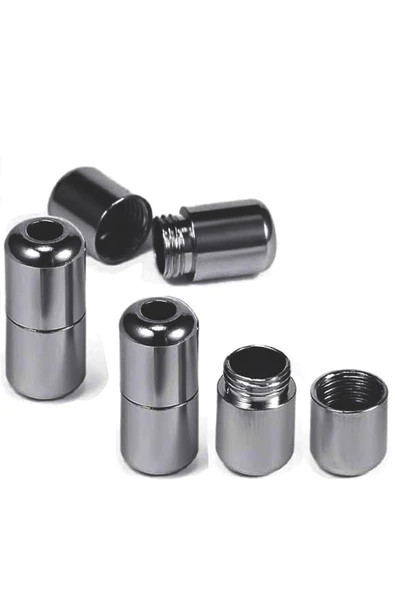 Ayarlanabilir 1 Çift Siyah Vidalı Kapsül Uçlu Yuvarlak Lastik Pratik Bağcık - 4