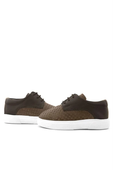 Rakerplus Hakiki Deri Kahverengi Lastikli Erkek Çocuk Günlük Ayakkabı - Resim 8