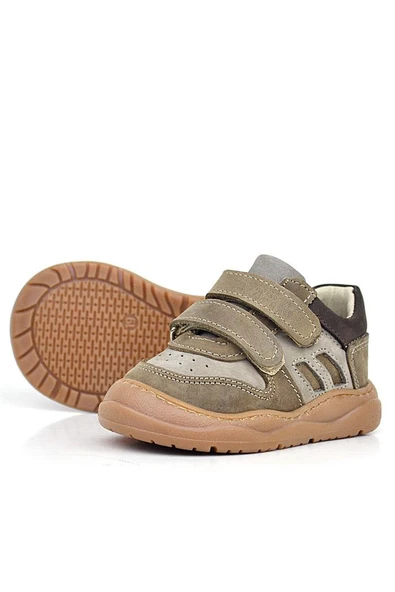 Rakerplus Schaggy Hakiki Deri Kum Gri Bebek Spor Ayakkabı - Resim 6