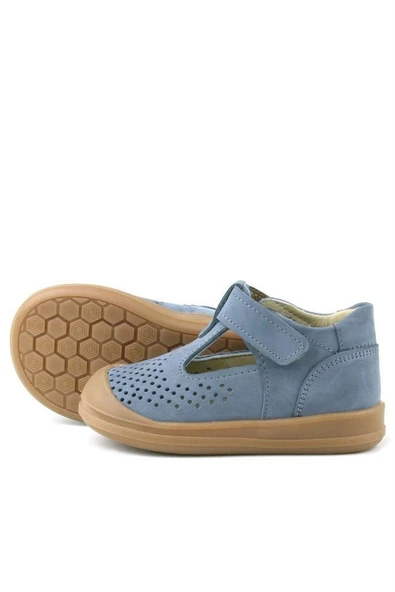 Rakerplus Shaun Hakiki Deri Gri Cırtlı Anatomik Bebek Sandalet - Resim 7