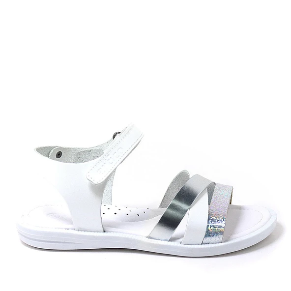 Artico Alexia Hakiki Deri Vaketa Gümüş Beyaz Kız Çocuk Sandalet - 2