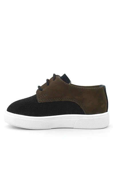 Rakerplus Hakiki Deri Siyah Kahve Lastikli Erkek Çocuk Günlük Ayakkabı - Resim 5