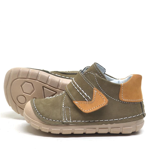 Rakerplus Popeye Hakiki Deri Haki İlk Adım Unisex Bebek Ayakkabısı - Resim 4