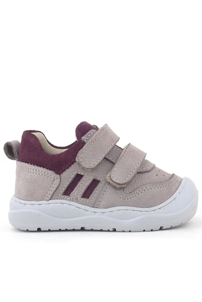 Rakerplus Schaggy Hakiki Deri Açık Bej Bordo Bebek Spor Ayakkabı - Resim 3