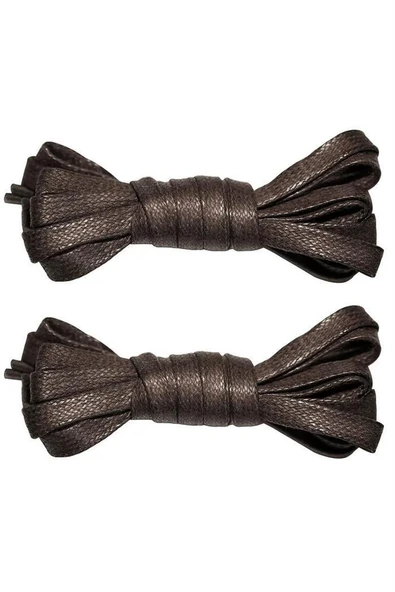 120 Cm Kahverengi Yassı Mumlu Ayakkabı Bağcığı ürün görseli