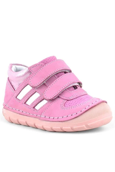 Rakerplus Grizzy Hakiki Deri Pembe İlk Adım Kız Bebek Ayakkabısı ürün görseli 1