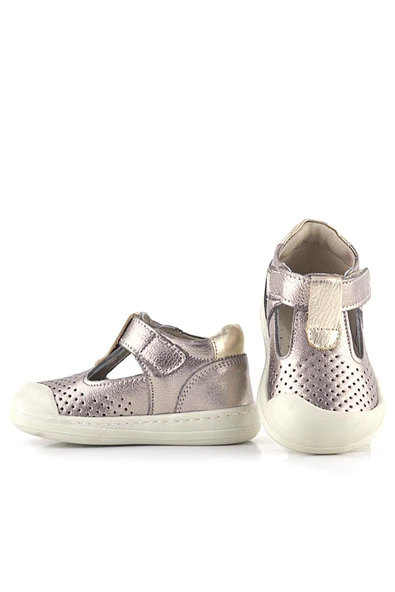 Rakerplus Shaun Hakiki Deri Altın Cırtlı Anatomik Kız Bebek Sandalet - 9