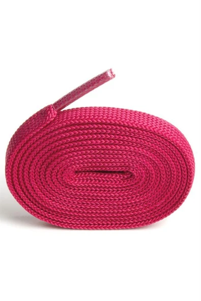 Fuşya Pembe 1 cm Kalınlığında 1 Çift Yassı Spor Ayakkabı Bağcığı - Resim 3