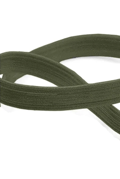 Haki Yeşil 12 mm 5 mt Dayanıklı Sert Yassı Elastik Şerit Lastik - Resim 2