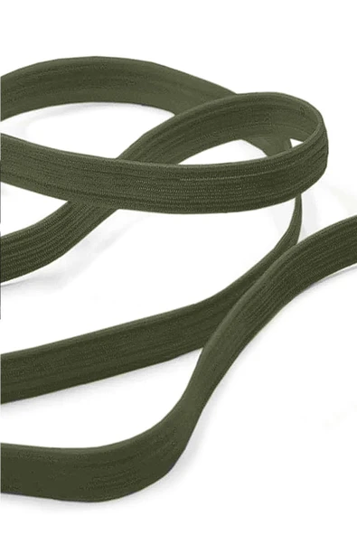 Haki Yeşil 12 mm 5 mt Dayanıklı Sert Yassı Elastik Şerit Lastik ürün görseli