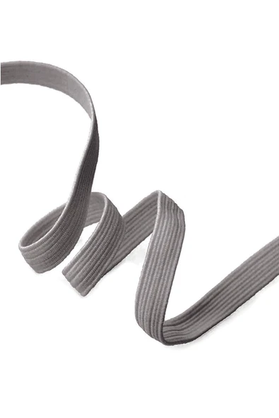 Koyu Gri 20 mm 5 mt Dayanıklı Sert Yassı Elastik Şerit Lastik