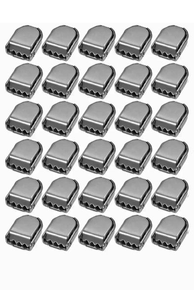 Ayakkabı Bağcık Ucu Klipsi Platin Metal 30 Adet - 2