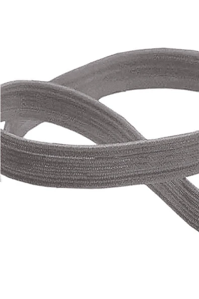 Koyu Gri 20 mm 5 mt Dayanıklı Sert Yassı Elastik Şerit Lastik - 2