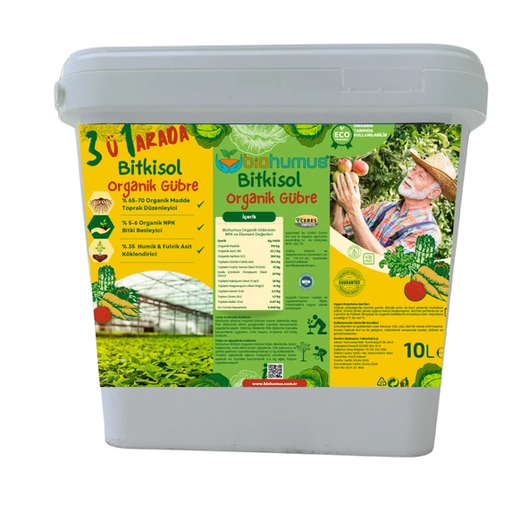 Biohumus 3 ü 1 ARADA, Organik Gübre Bitki Besleyici, Kök Geliştirici, Toprak düzenleyici 10 Litre