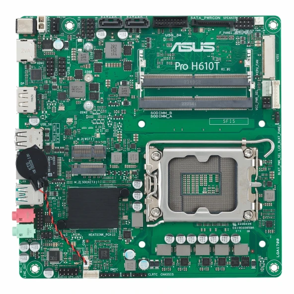 Asus Pro H610T-CSM DDR5 (5600MHz)OC M.2 HDMI/DP 1700P mITX Anakart - 2