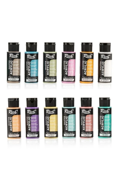 Mastermix Akrilik Boya Pastel Renkler 12x60cc - Resim 6