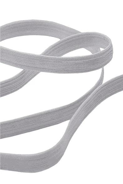 Gri 12 mm 5 mt Dayanıklı Sert Yassı Elastik Şerit Lastik