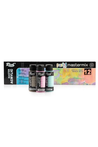 Mastermix Akrilik Boya Pastel Renkler 12x60cc - Resim 3
