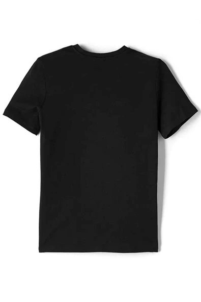 Rakerplus Siyah %100 Pamuk Unisex Kısa Kollu Çocuk Tişört - Resim 10