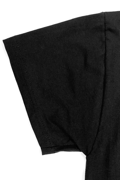 Rakerplus Siyah %100 Pamuk Unisex Kısa Kollu Çocuk Tişört - Resim 12