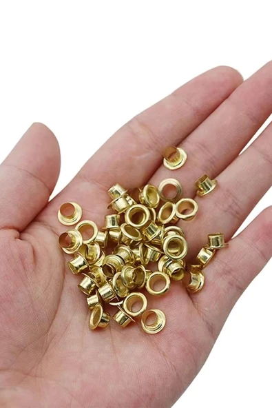 30 Adet Altın Renk 7 mm Kuş Gözü Kapsül Perçin - Resim 6