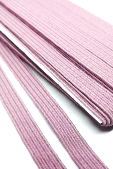 Pembe 6 mm 5 mt Dayanıklı Sert Yassı Elastik Şerit Lastik - 2
