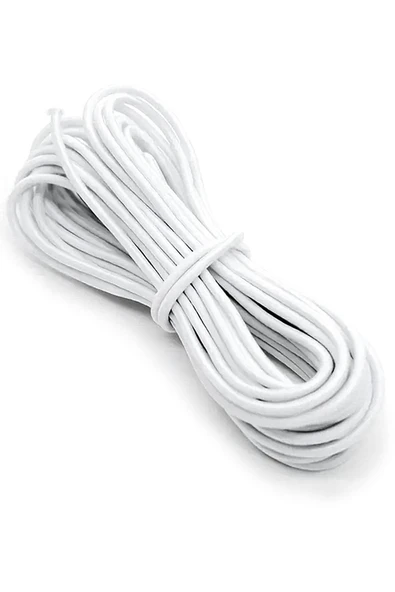 Beyaz 5 Metre 2 mm Yuvarlak Lastik - 2