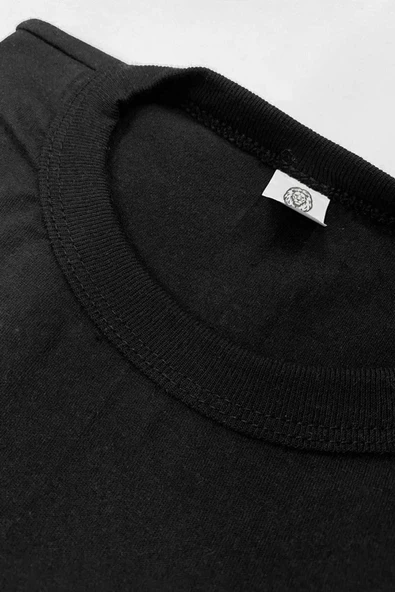 Rakerplus Siyah %100 Pamuk Unisex Kısa Kollu Çocuk Tişört - Resim 4