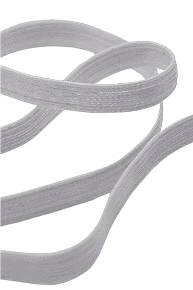 Gri 20 mm 5 mt Dayanıklı Sert Yassı Elastik Şerit Lastik - Resim 3