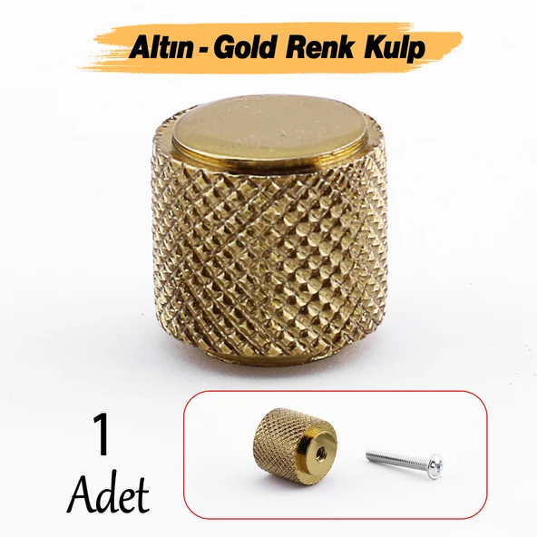 Tek Vidalı Çizgili Lüks Gold Düğme Metal Kulp Çekmece Mobilya Mutfak Dolabı Dolap Kulbu Kulpları ürün görseli
